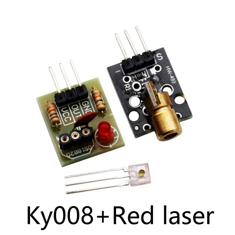 1-10pcs KY-008 650nm Laser Transmitter Module with Laser Sensor Module Non-Modulator Tube Laser Receiver Module Kit for Arduino
