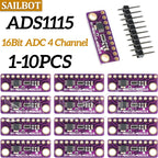 DC 2 -5V 4 CH ADS1115 Module ADC with Pro Gain Microcontroller 16 Bit Amplifier Board for Arduino I2C IIC ADC AVDD