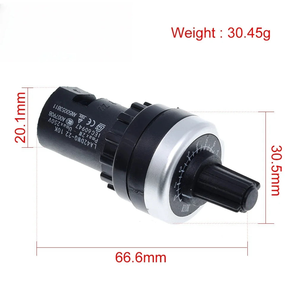 XZG LA42DWQ-22 1K 2K 5K 10K 22mm Diameter Pots Rotary Potentiometer Converter Governor Inverter Resistance Switch