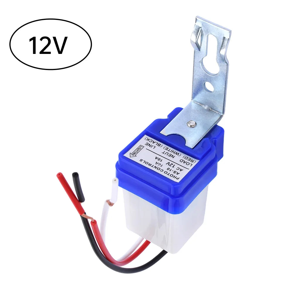 Automatic Auto On Off Photocell Street Light Switch DC 12V 24V AC 110V 220V 50-60Hz 10A Waterproof Photo Control Sensor Switch