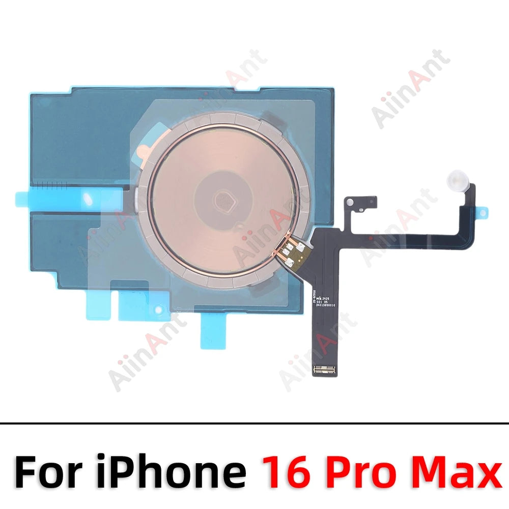 OEM Magnet Charger Panel Coil Sticker FlashLight NFC Wireless Charging Flex Cable For iPhone 16 17 Plus Air Pro Max 16e e