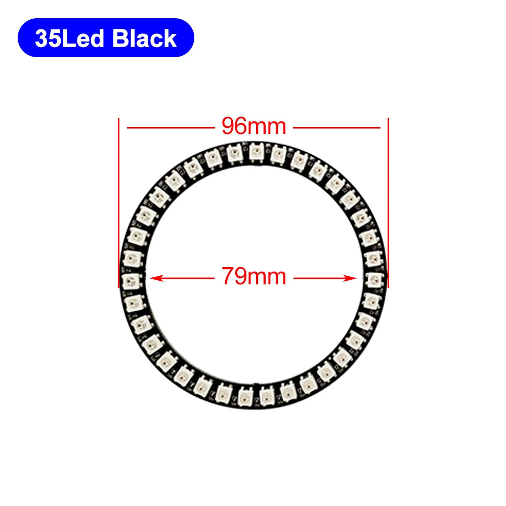DC5V WS2812B DIY Led Ring Individually Addressable WS2812 IC Built-in 5050 RGB Round Modules Circle Arduino Light 8 To 148 Pixel