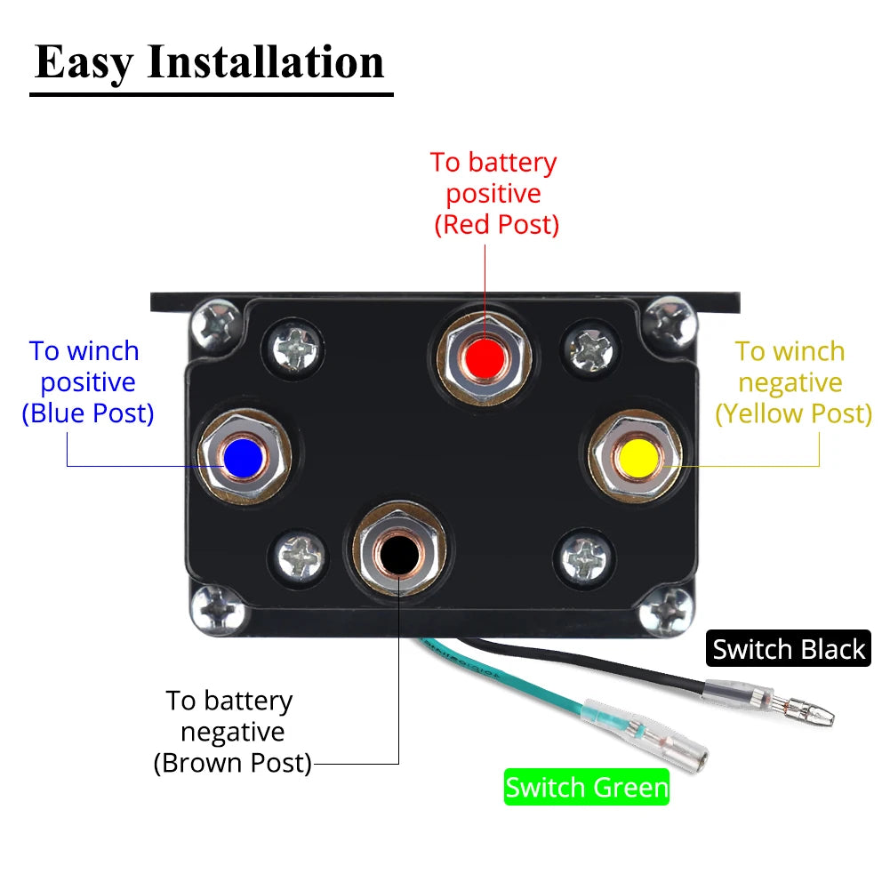 12V 24V universal winch electromagnetic relay contactor winch rocker switch thumb 250A combination kit For ATV/UTV 4WD Winches