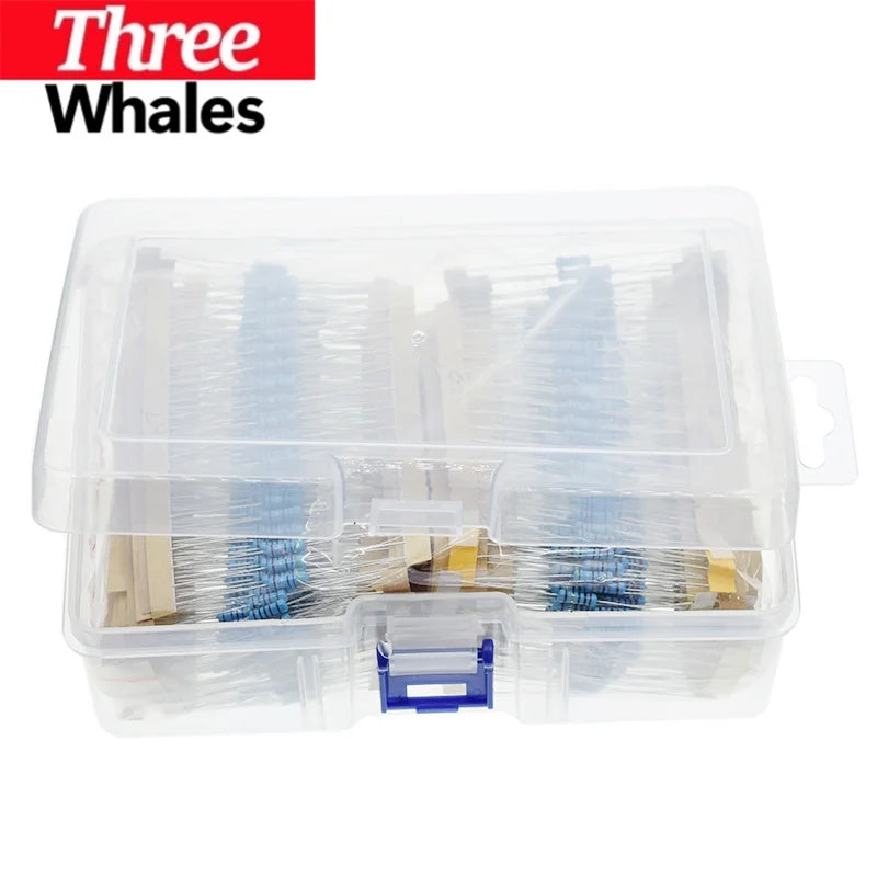 TRH 1120Pcs 1/2W 0.5W 1% 1-2.2M Ohm 56Values Metal Film Resistors 0.5W Resistances Assorted Kit Set For Arduino
