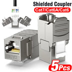 Metal Cat7 6 Cat6A Keystone Jack Connector Module RJ45 Shielded Network Cable Conector For Networking Wire Ethernet Lan Cable