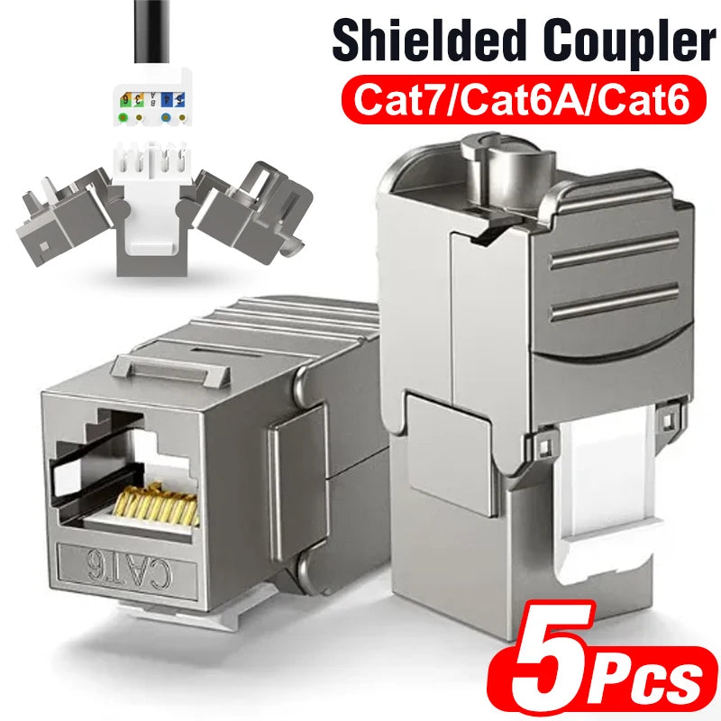 Metal Cat7 6 Cat6A Keystone Jack Connector Module RJ45 Shielded Network Cable Conector For Networking Wire Ethernet Lan Cable