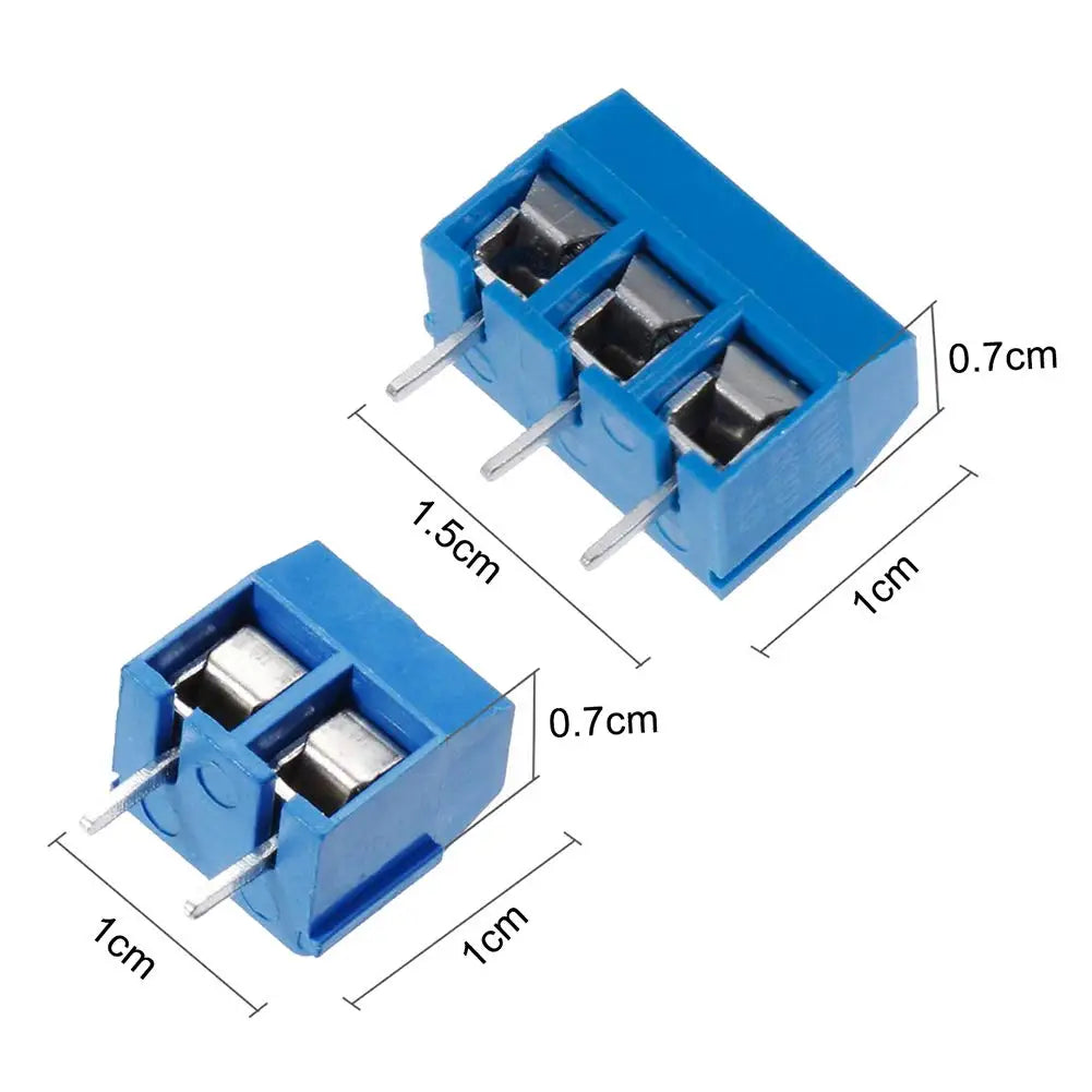 60pcs 5mm Pitch 2 Pin & 3 Pin PCB Mount Screw Terminal Block Connector for Arduino (50 x 2 Pin, 10 x 3 Pin)