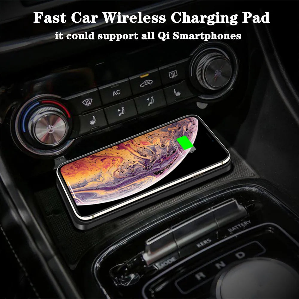 Car Wireless Charger for Samsung Galaxy S24 S23 S22 Induction Fast Car Charging Pad for iPhone Xiaomi Mobile Phone Car Charger