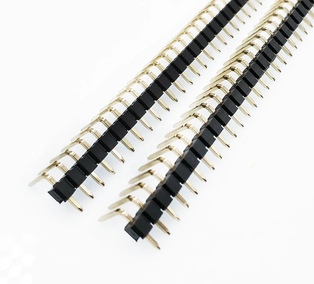 10pcs 2.54mm 1x40P Right Angle Extend Extra Long B6-12mm 90d R1 R2 Gold plated Single Row Cuttable PCB Male RA Pin Header Jumper