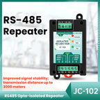 DC 9-40V RS485 2-Way Opto-Isolated Repeater Industrial-Grade 485 Hub 2-Port Anti-Interference Surge-Protected Signal Amplifier