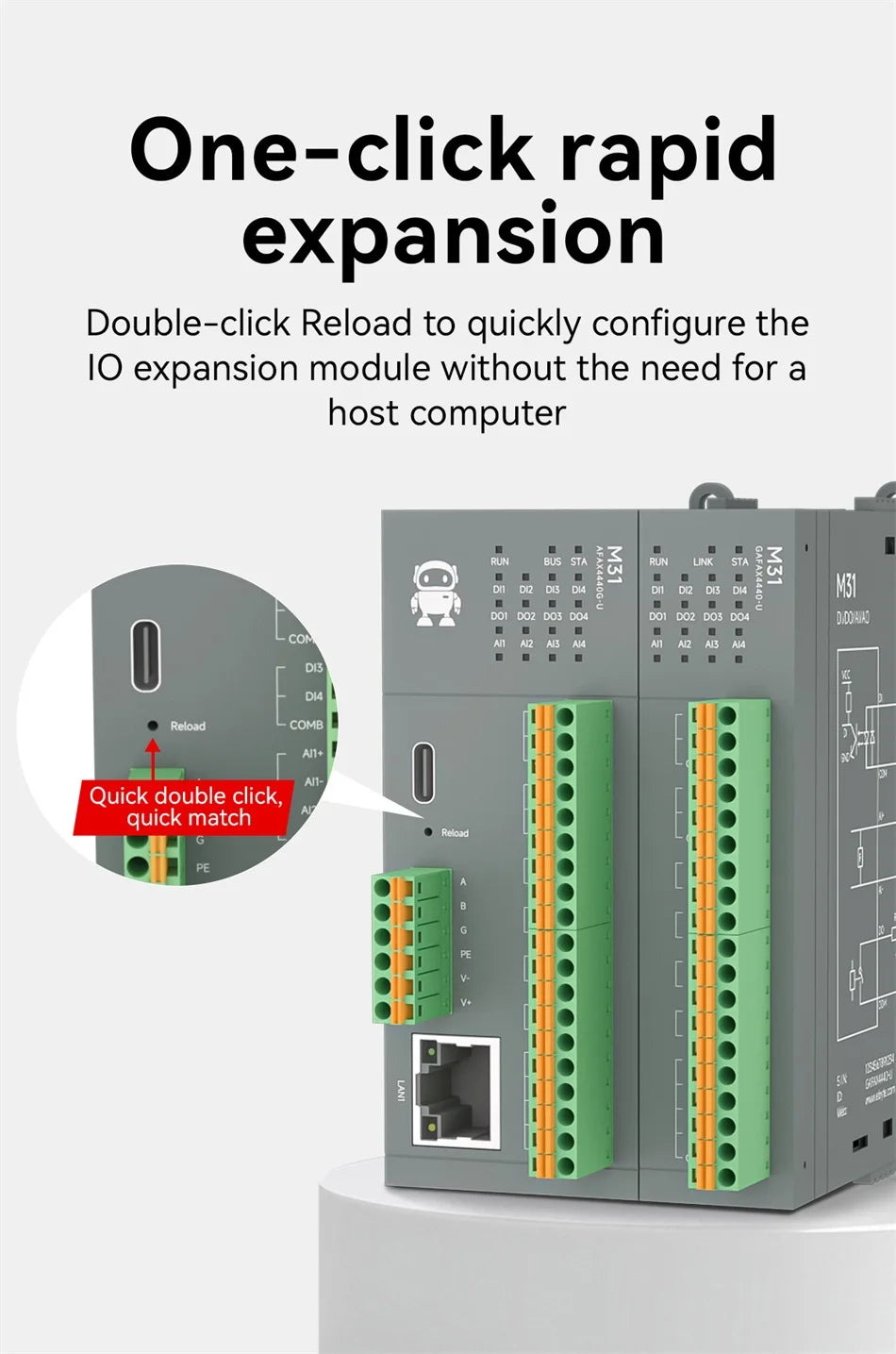 RS485 RJ45 DI/DO/AO/AI Distributed Remote IO Module CDEBYTE M31-U Series Modbus NEW Version Support PNP NPN DIP Free Splicing