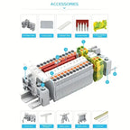 20pcs DIN Rail Terminal Block Twin Spring Terminal Connectors Push in Type PT Screwless Wire Wiring Connector