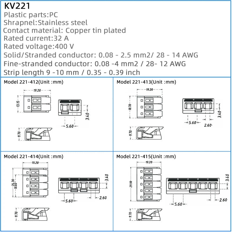 Mini Fast Wire Connector Terminal 25/50/100 PCS Set Compact Plug-in Home Wiring 0.08-4.0mm Universal Cabler for Electronics