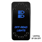 Waterproof Rocker Switch with Blue LED | 12V/24V Latching & Momentary (SPST/ DPDT) | for Marine, UTV, ATV, RZR, Automotive