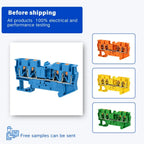 10PCS PT2.5‑QUATTRO 32A, 2‑in‑2‑out DIN Rail Push‑in Spring Double‑Deck Terminal Block, Quick Wiring Terminal Strip
