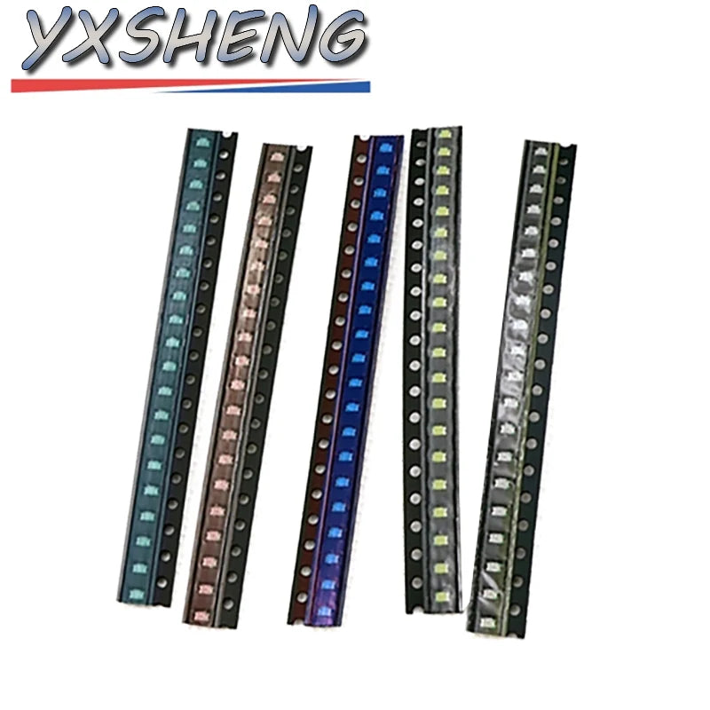 0603 0805 1206 1210 5730 SMD LED Diode 100PCS=5Colors X 20pcs Assortment LED Diode KIT Red Green Yellow White Blue