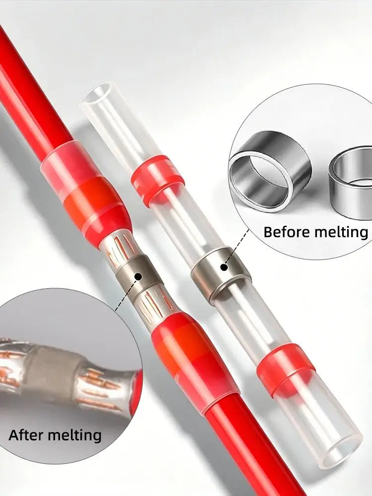 100~1000Pcs Heat Shrink Butt Terminals with Solder ,Solder Seal Wire Connectors,IP67 Waterproof Electrical Equipment Connection