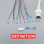 RJ45 Female Socket 8Pin Network Waterproof Pigtail Terminal Block 8 Core 1.25 Single-end Network Port Cable POE Camera Connector