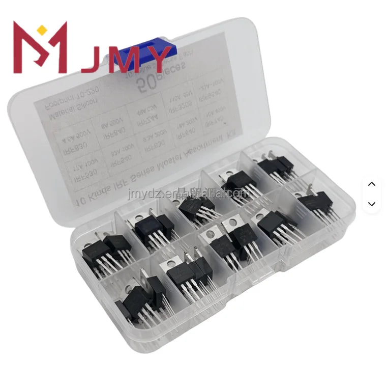 50pcs 10 Types Mosfet Transistors Assortment Kit IRFZ44N IRF530N IRF540N IRF630N IRF640N IRF740 IRF830N IRF840 IRF3205 IRF9540N