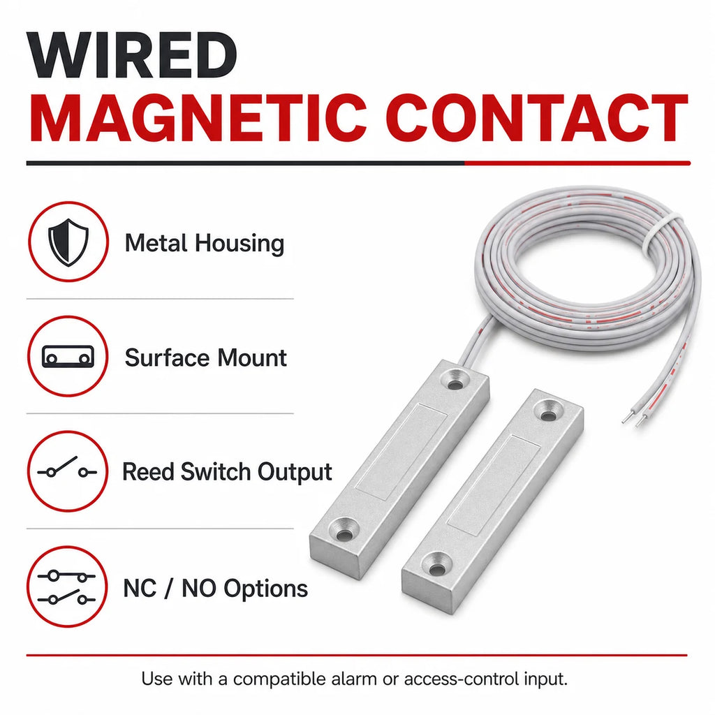 2 Pairs MC-51 MC-52 MC-56 MC-58 Wired Magnetic Door Window Contact Sensor NC NO Reed Switch for Metal Gate Security Alarm System