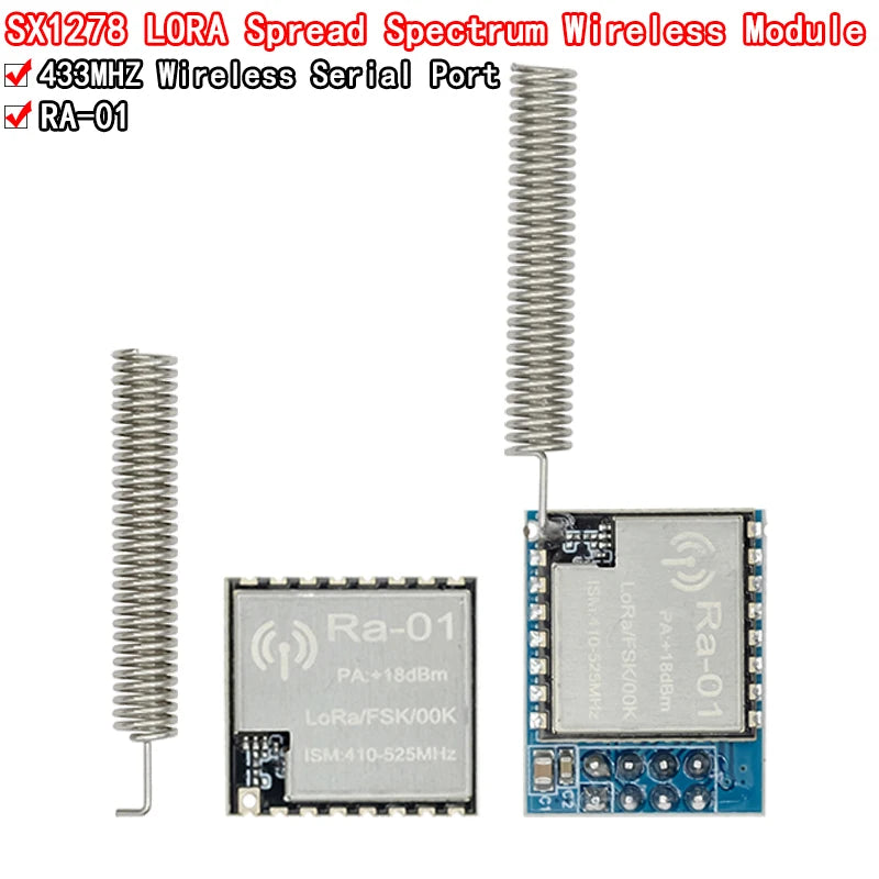 1~10PCS RA-01 RA-02 LoRa SX1278 433Mhz Wireless Spread Spectrum Transmission Module Most Distant 10KM For arduino