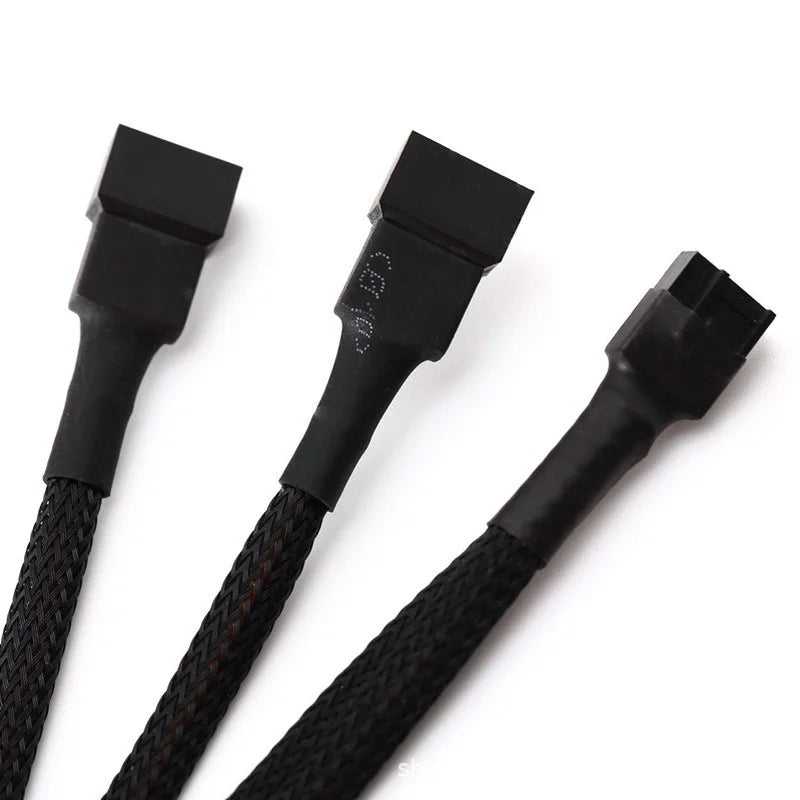 4 Pin Pwm Fan Cable 1 To 1/ 2/3/4 Ways Splitter Black Sleeved 27cm Extension Cable Connector PWM Extension Cables