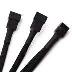 4 Pin Pwm Fan Cable 1 To 1/ 2/3/4 Ways Splitter Black Sleeved 27cm Extension Cable Connector PWM Extension Cables