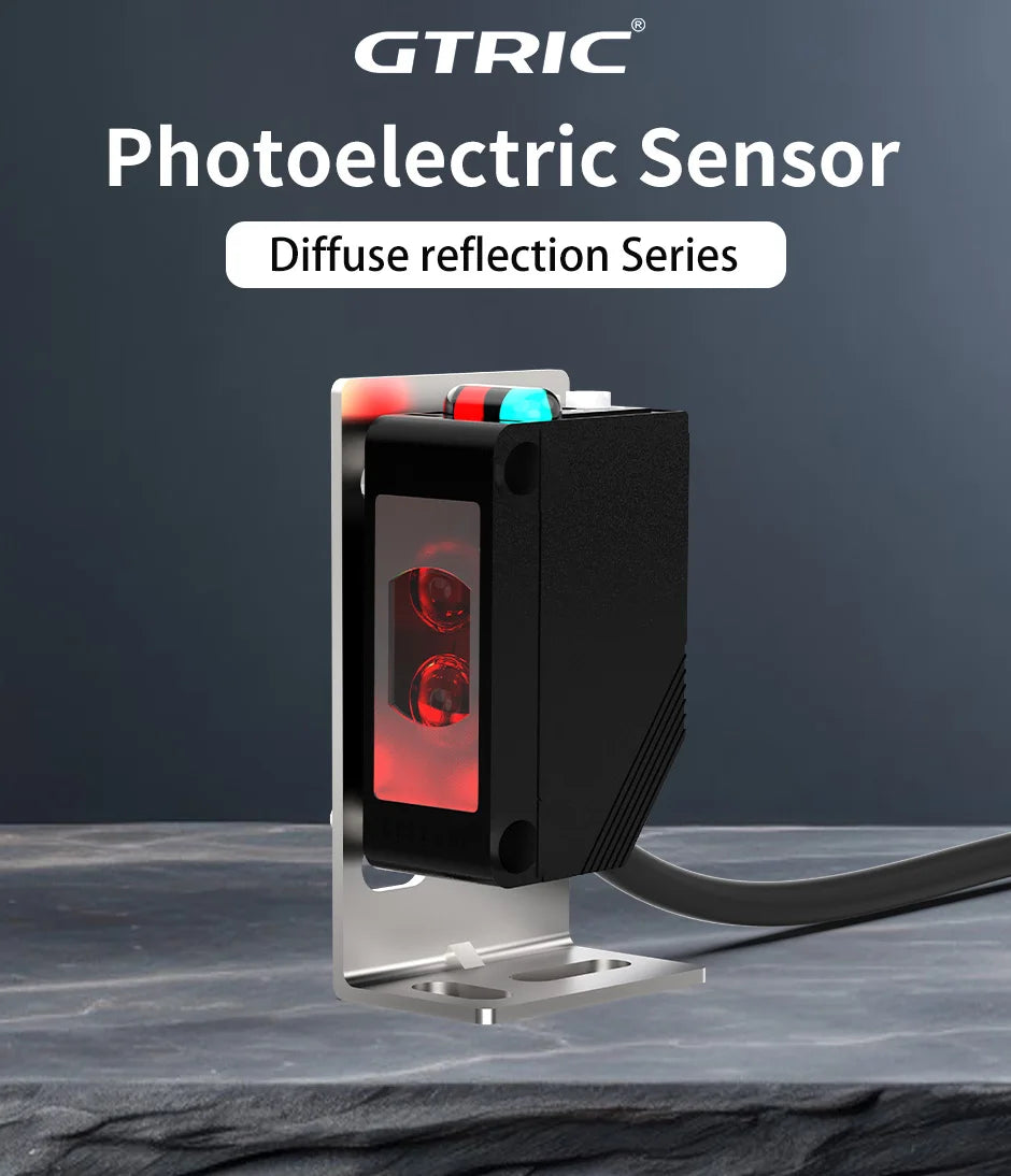 GTRIC Diffuse Photoelectric Switch Sensor E3Z Square Infrared Photocell Sensor 10-30VDC NPN PNP 3-wries Sensing Distance 30CM