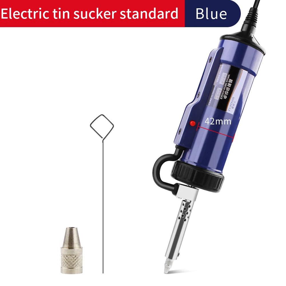 LUXIANZI 220V 50Hz Electric Suction Gun Vacuum Solder Sucker Tin Soldering Iron Desolder Pump Repair Welding Tools with Nozzle