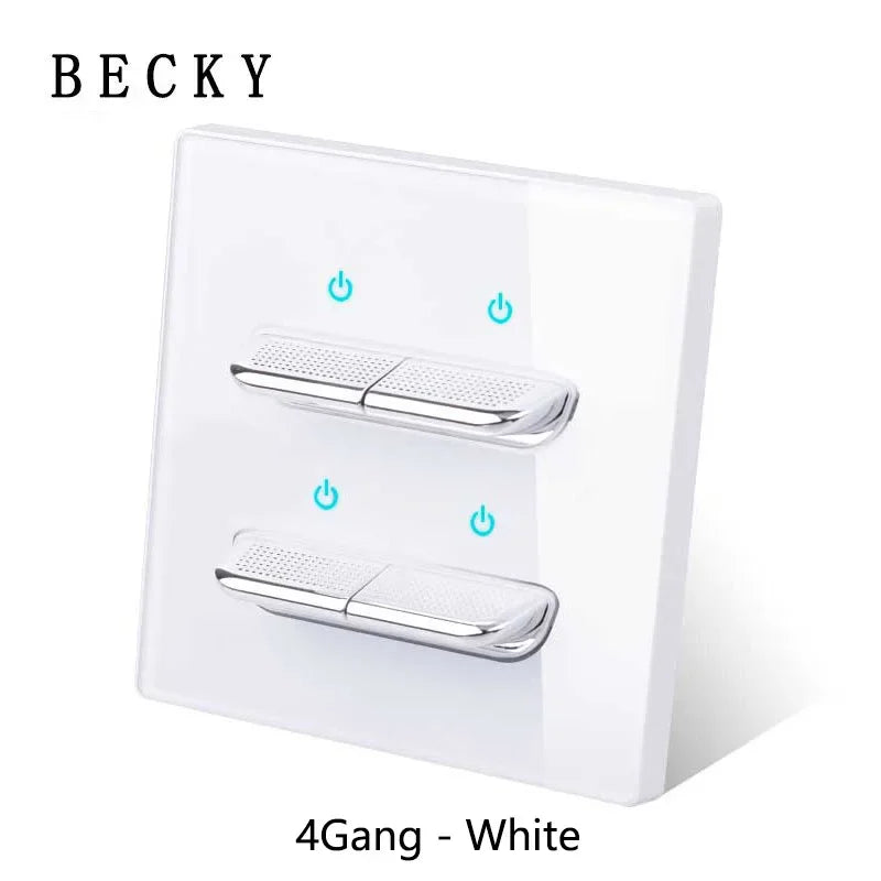 Retro Toggle Light Switch Glass Panel Wall Switch 2 Way EU UK Standard 16A LED Indicator Luxury Vintage Home Interior Ornament