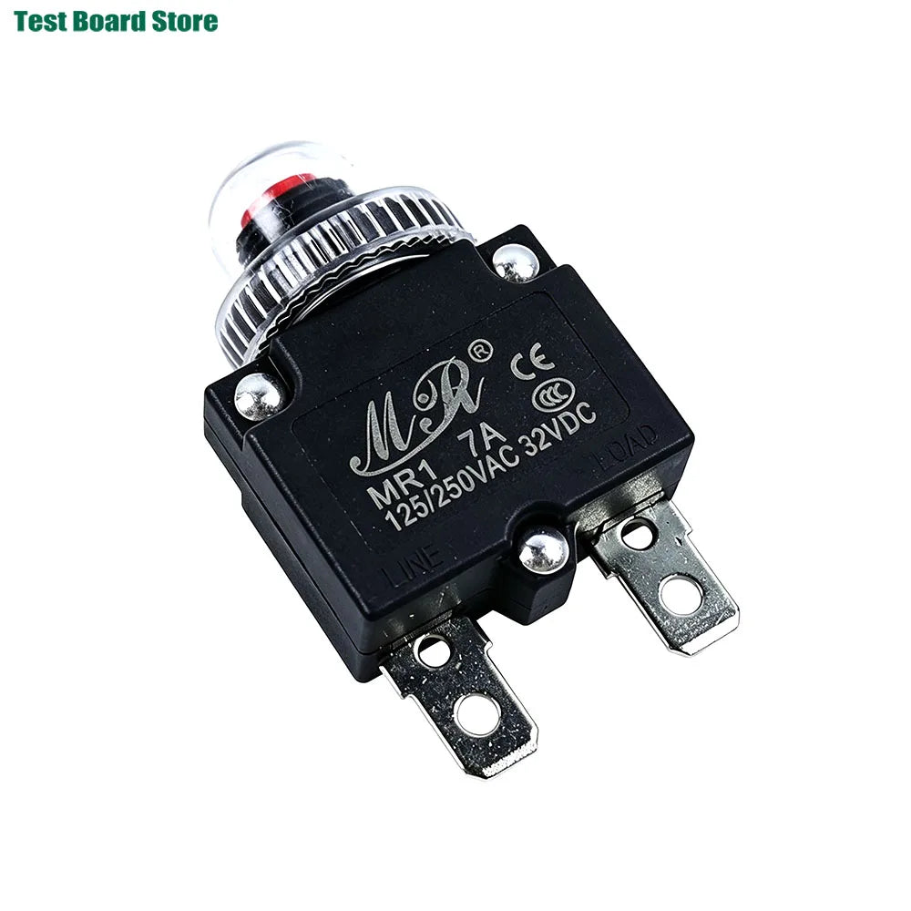 2/5Pcs Circuit Breaker Overload Protector Switch Fuse 3A 4A 5A 6A 7A 8A 10A 12A 15A 20A Resettable With & Without Waterproof Cap