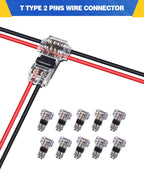 5/10PCS T Tap 2 Pin T2 Quick Splice Connector No Strip No Solder Wire Cable Terminal Automotive Electrical Joiner for Car Truck