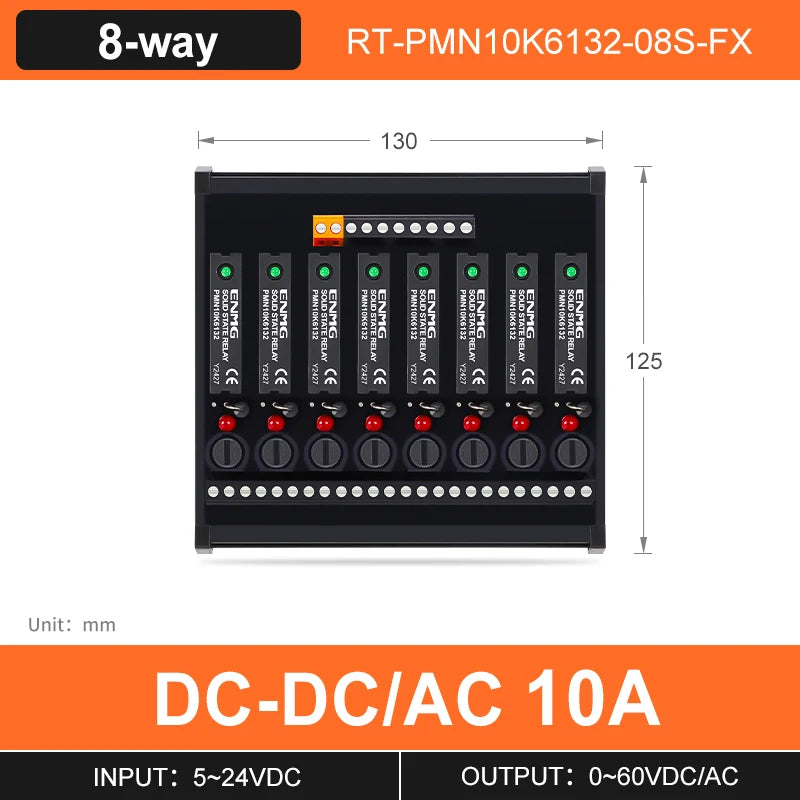 ENMG PLC Interface Module RT- PMN - Solid State Relay (SSR) Module for DC-Controlled AC Loads, DC Power Operated Flame Retardant