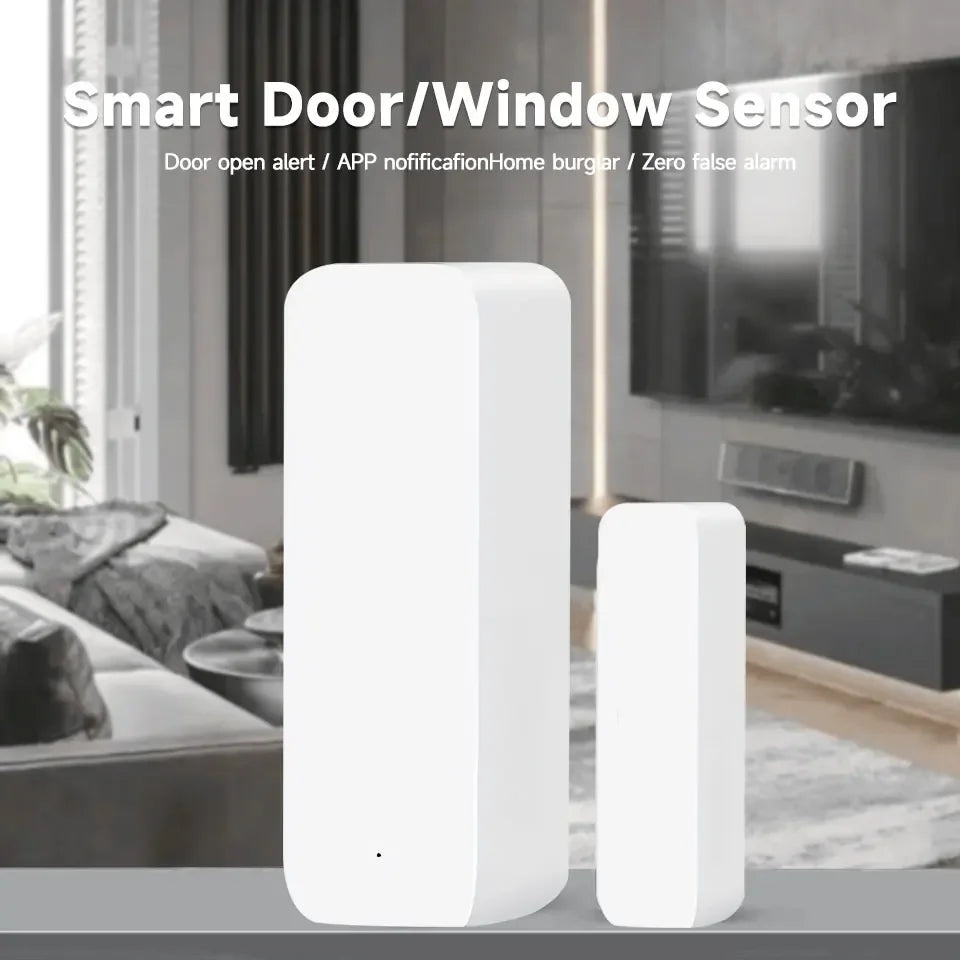 Zigbee Wifi Door Window Entry Sensor Security Burglar Magnetic Alarm Smart Life Compatible with Alexa Google Home Tuya