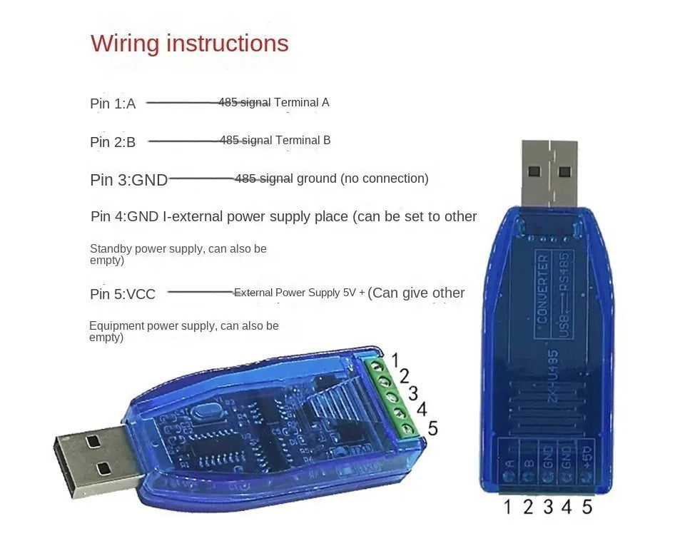 Industrial USB To RS485 Communication Module Bidirectional Half Duplex Serial Line Converter TVS Protection U485CH340G Converter