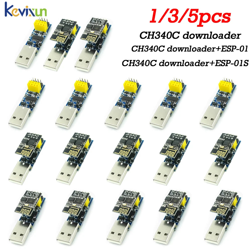 5/1PCS CH340C USB ESP8266 ESP-01 ESP01S Prog WIFI Downloader Module Developent Board for Arduino Programmer Adapter
