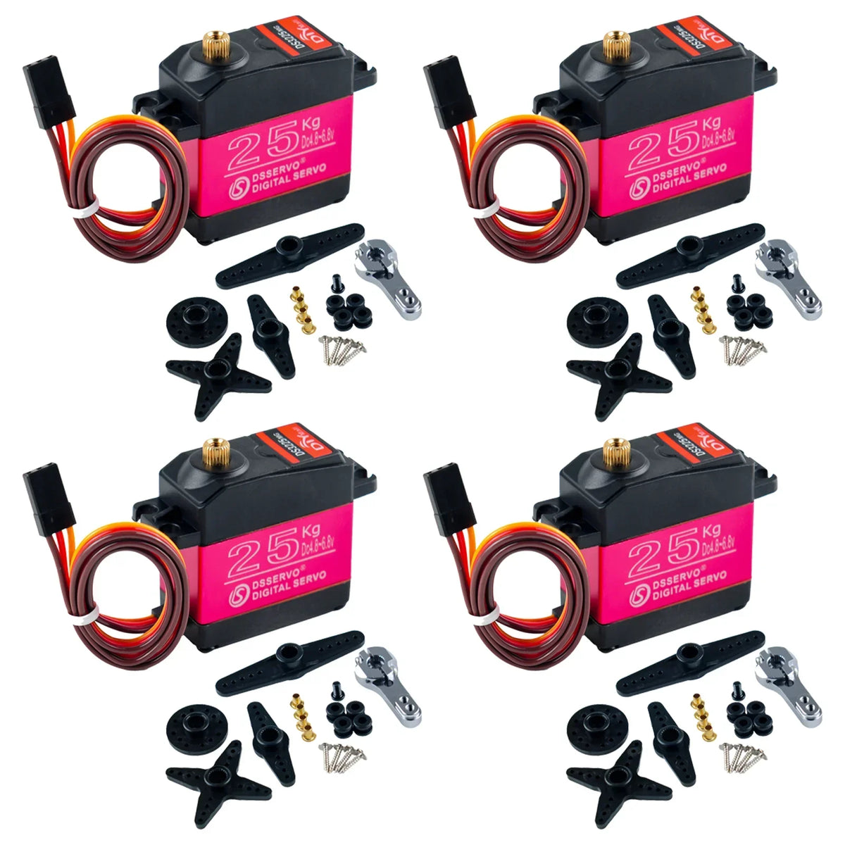25KG Digital Servo Full Metal Gear IP66 Waterproof for 1:8 1:10 1:12 RC Car Crawler Robot 180/270 Degree High Precision