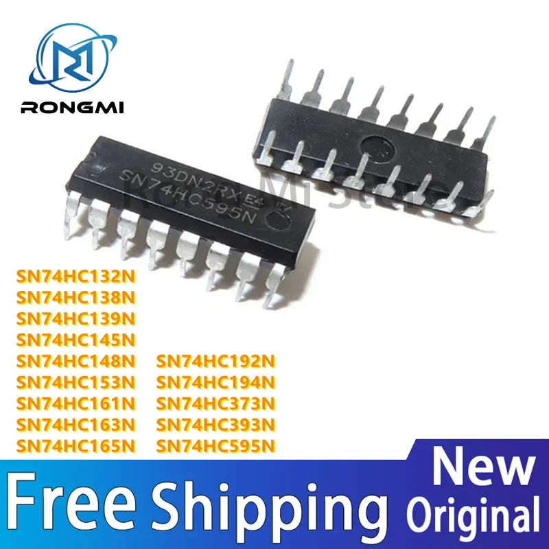 10PCS SN74HC132N 74HC138 74HC139 74HC145 74HC148 74HC153 74HC161 74HC163 74HC165 74HC192 74HC194 74HC393 74HC373 SN74HC595N DIP