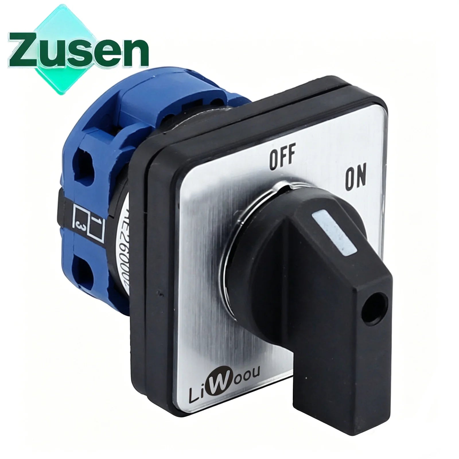 Zusen LW26-20 On/Off 440V Ui 660V 20A Rotary Cam Switch 2 Position 2 Poles 4 Terminals