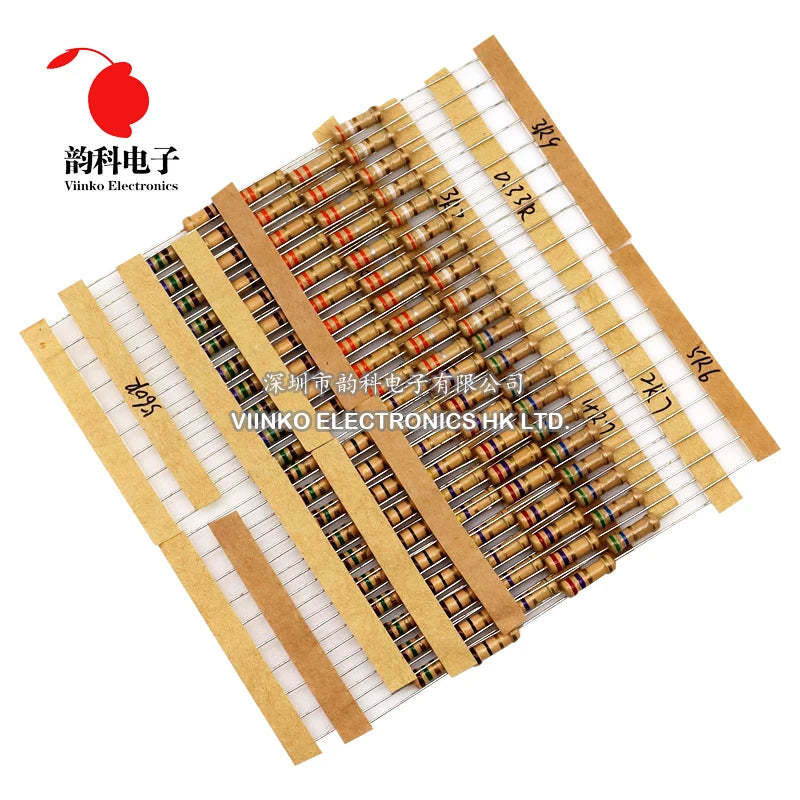 150PCS 300PCS 1W 2W 3W 5W Carbon Film Resistor Assortment Kit 5% Resistance Set 30Kinds 0.1-750 ohm 1K-820K DIY components