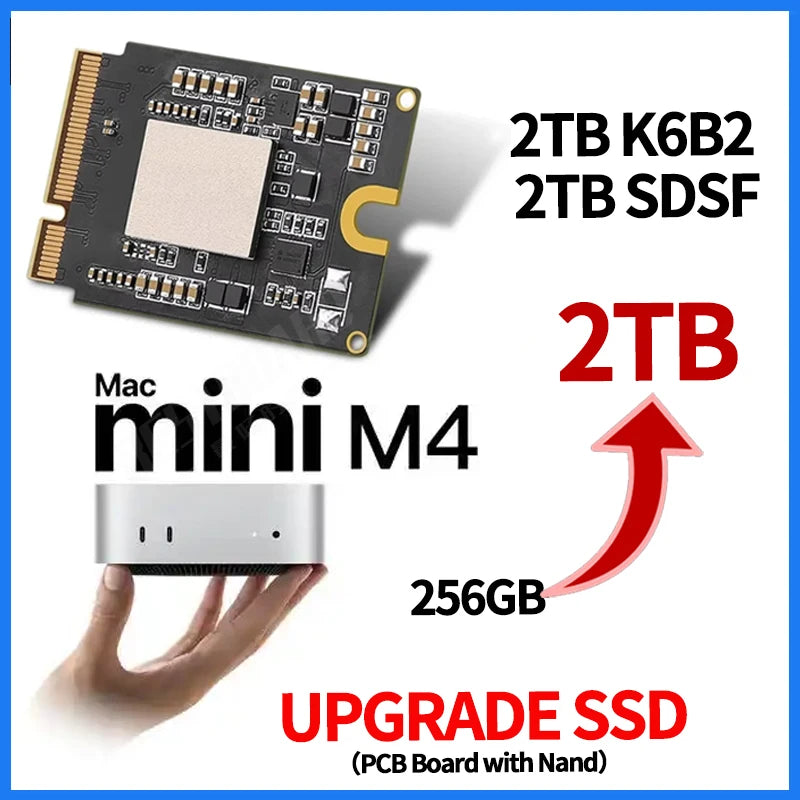 MAC Mini M4 SSD Upgrade Internal 2TB PCB Board with 1TB/2tb Nand Storage Expansion 2TB K6B2 SDSFGKLKH NAND Hard Drive Toahiba