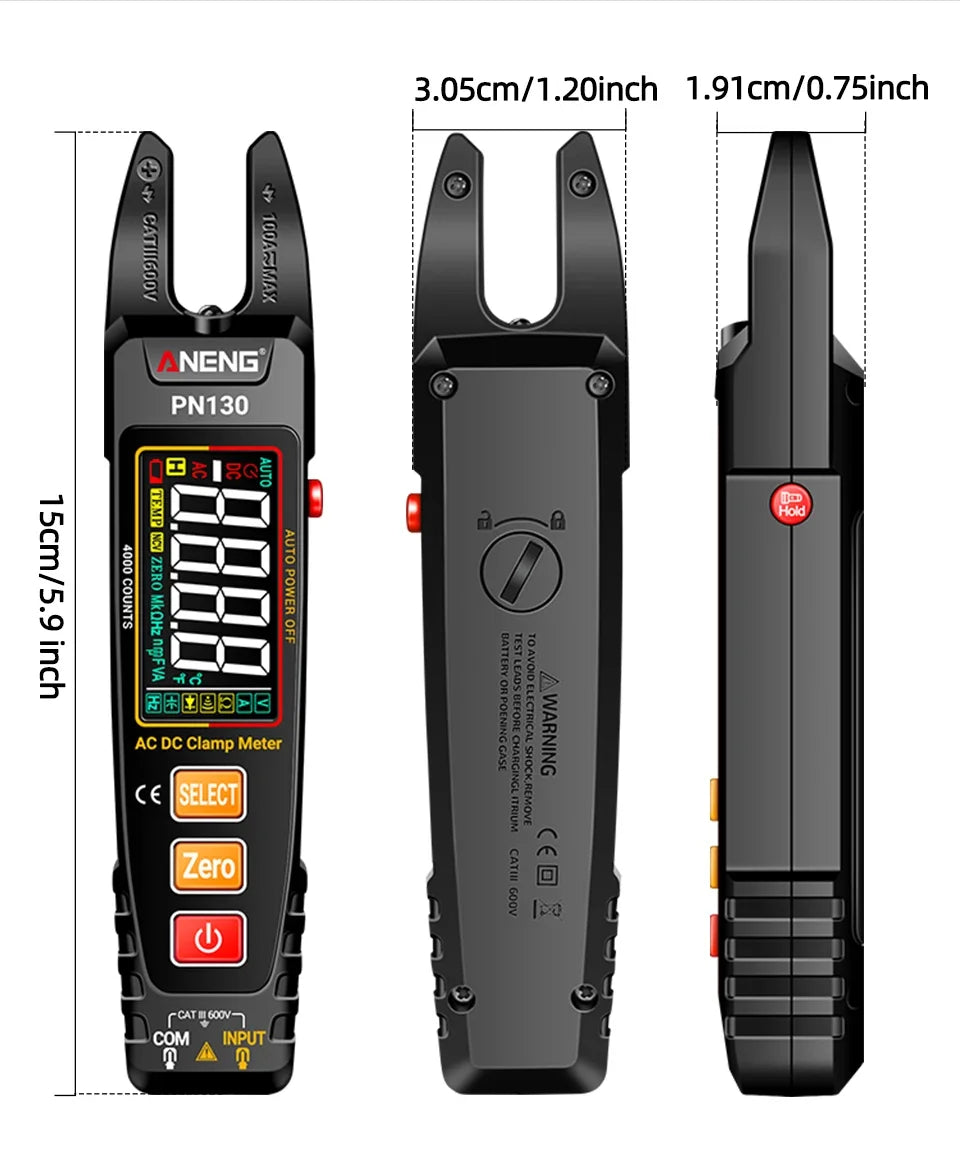 ANENG PN130 Clamp Meter Digital Multimeter 4000 Counts AC/DC Voltage Current Portable Capacitance Resistance Test Tools