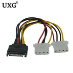 IDE Molex 4 Pin to SATA 2 Serial HDD Power Adapter Cable Hard Drive Connector Male to Female Molex SATA Extension Cord