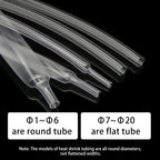 2/5/10m Super Thin Wall Soft Shrinkable Tube Transparent 1mm ~ 20mm  2:1 Heat Shrink Tube Earphone Line Audio Cable Sleeve Wrap