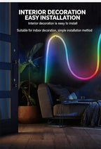 360 Glow Round RGB Neon LED Woven Strip Light 24key Bluetooth APP Remote Control 5V USB WS2812B Music Sync Waterproof Rope Decor