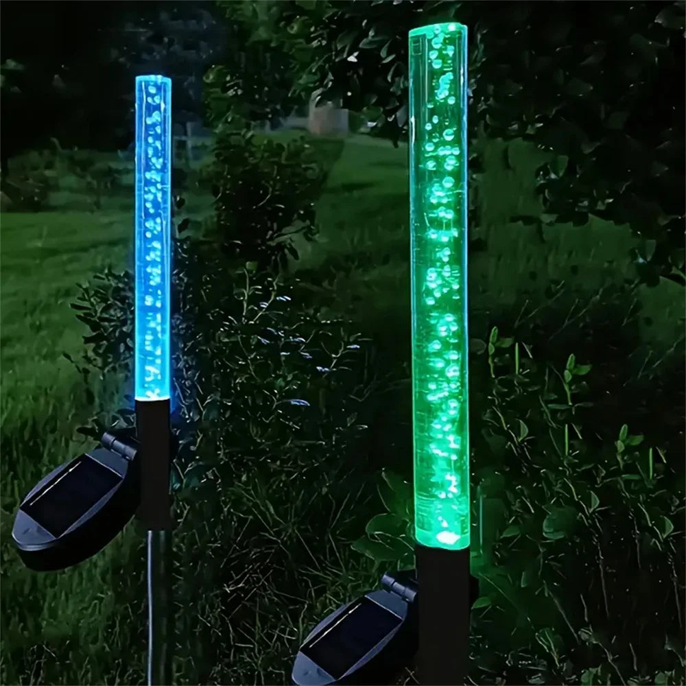 1/2/4PC Solar Reed Lamp Bubble Stick RGB Colorful Acrylic Courtyard Park Scenic Area Lawn Garden Insertion Landscape Lamp