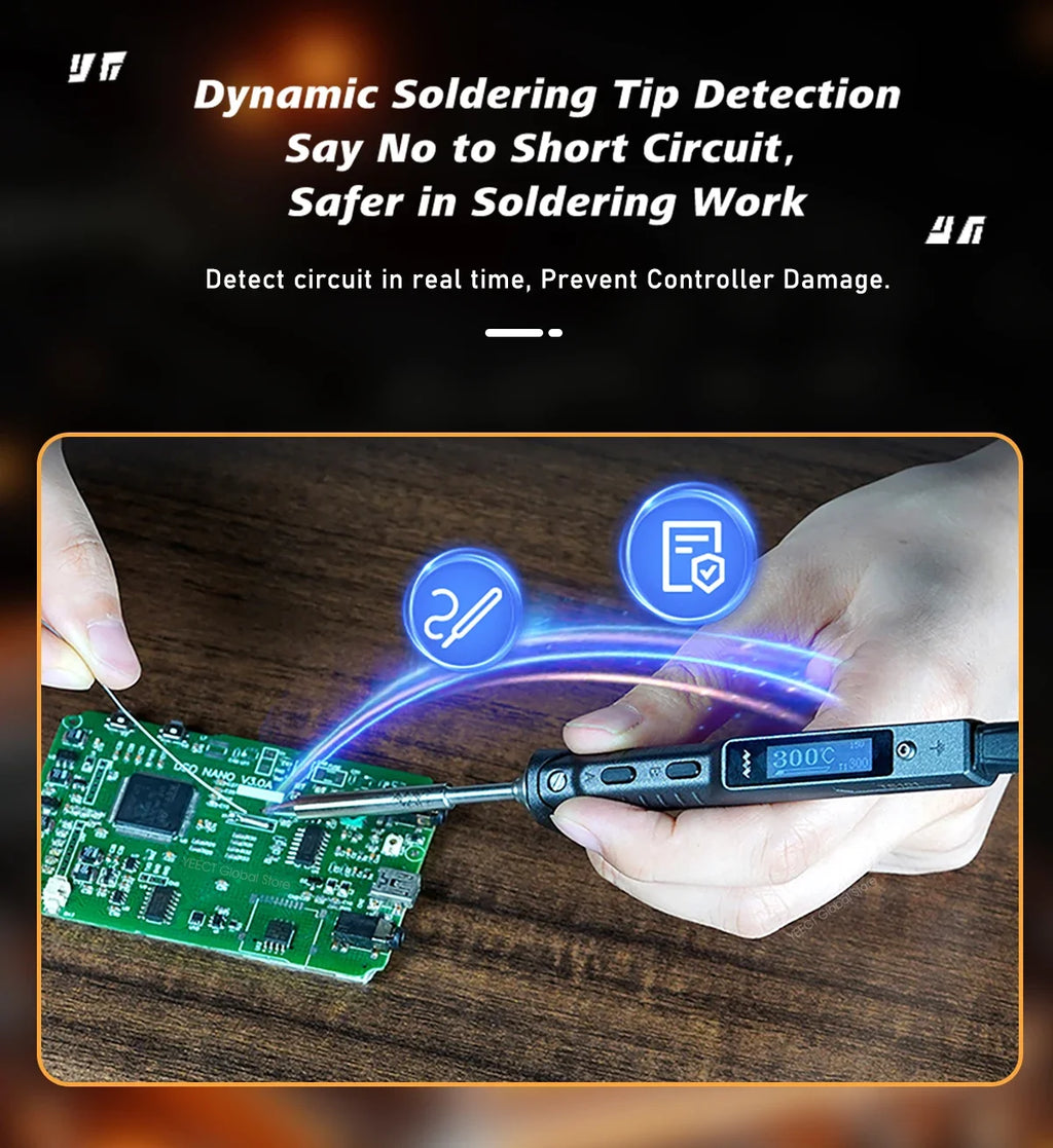 Original TS101 Soldering Iron 65W Mini Programmable Thermostat LCD Displays TS100 Soldering Iron Upgrade with PD Plug Tip Set