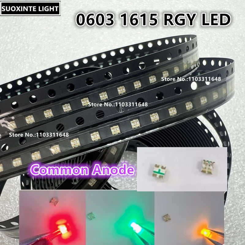 Highlight 0603 1615 RGY LED, Common Anode, Red-Green-Yellow 3 Color SMD Light Emitting Diode