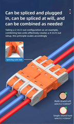 10PCS Electrical Quick Terminal Blocks Lever Universal Compact Cable LED Wire Connectors 1/2/3/4/8/10 Pins Plugable Spliceable