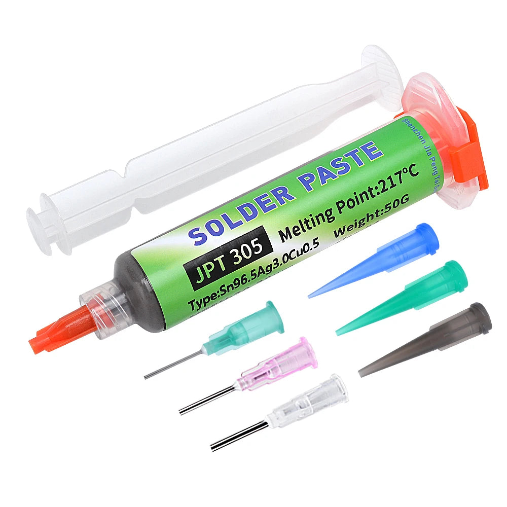217℃ Lead Free High-Temperature Solder Paste Sn96.5Ag3.0Cu0.5 Melting Point: Enhanced Conductivity of Needle Tube